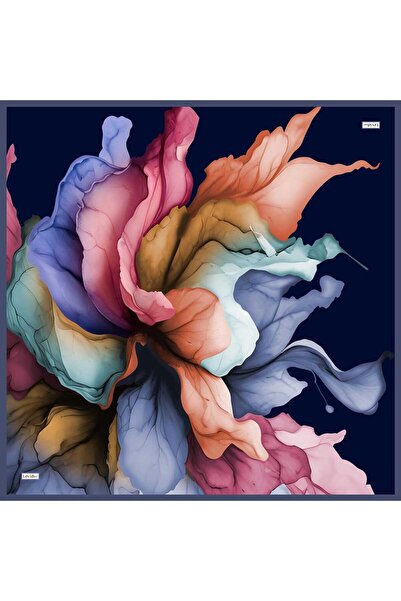 Levidor Blue Pastel Patterned Sura Silk Scarf