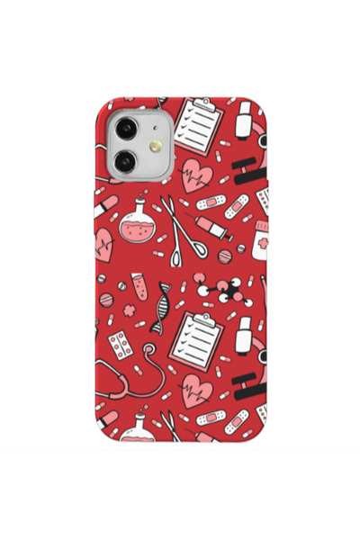 Other Apple iPhone 12 Laboratory Red Colored Silicone TPU Θήκη