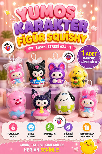 OYUNKAFASI Yumoş Karakter Figür Squishy Oyuncak – Stres Azaltan Yumuşacık Sık...