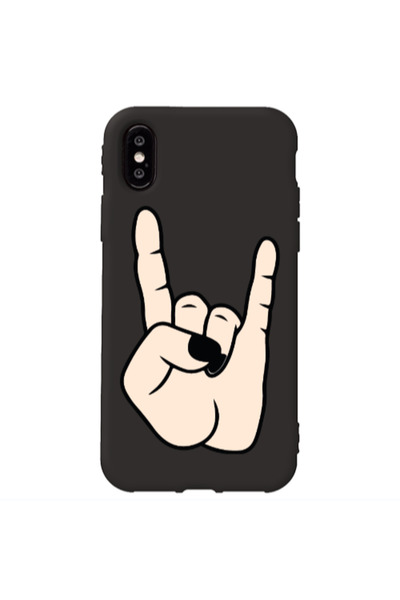 Other Apple iPhone Xs Max Rock Black Colored Silicone TPU Θήκη
