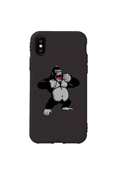 Other Apple iPhone Xs Angry Gorilla2 Black Colored Silicone TPU Θήκη