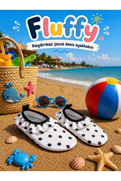 fluffy Pantofi de plajă și mare pentru copii, cu țesătură scuba, talpă anti-a...