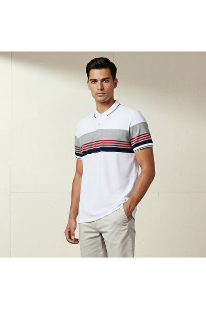 FAV Men Short Sleeves Striped Polo T-shirt