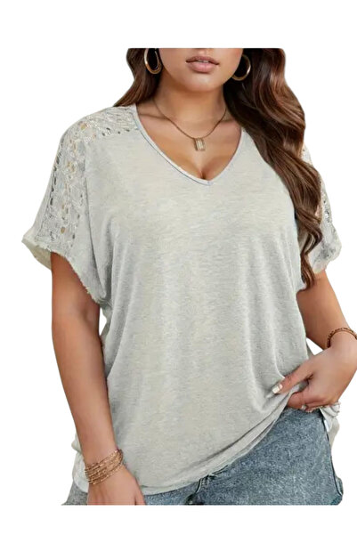 OEM Tricou casual, larg, gri, subtiire, XL