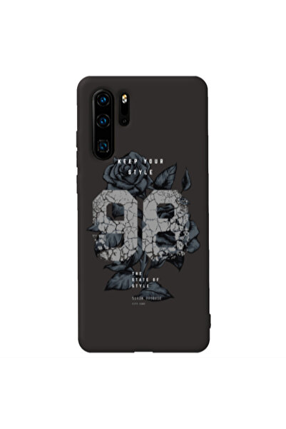 Other Huawei P30 Pro Flower 98 Black Colored Silicone TPU Θήκη