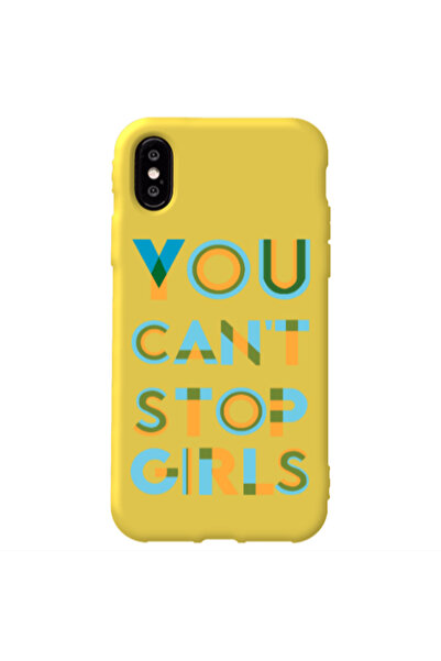 Other Apple iPhone Xs You Cant Stop Girls Yellow Colored Silicone TPU Θήκη