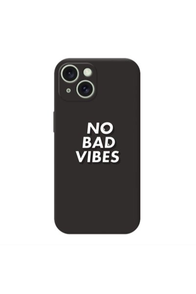 Other Apple iPhone 15 No bad vibes Black Colored Silicone TPU Θήκη