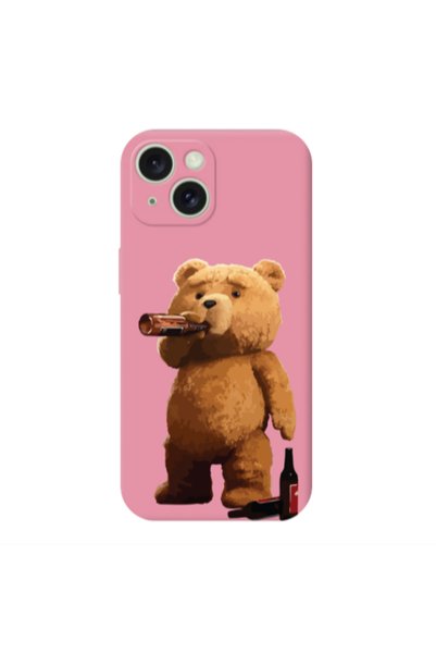 Other Apple iPhone 15 Plus Beer Time Pink Colored Silicone TPU Θήκη