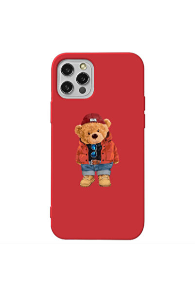 Other Apple iPhone 13 Pro Bear in a hat Red Colored Silicone TPU Θήκη