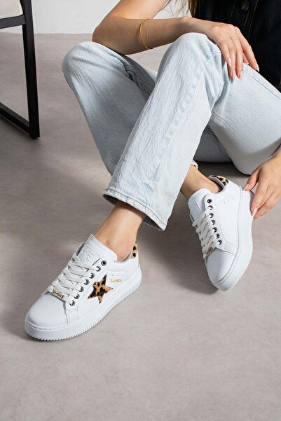 L.A Polo Beyaz Leopar Kadın Sneaker