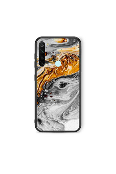 Other Xiaomi Redmi Note 8 Marble gray Patern Black Glossy Θήκη