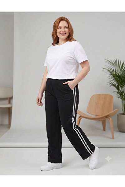 Vinola Plus size lycra modal fabric pocketed striped comfortable cut track pants