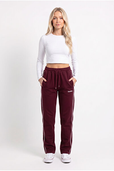 TKT Women's Burgundy Color Sweatpants with Double Piping on the Sides, Comfor...