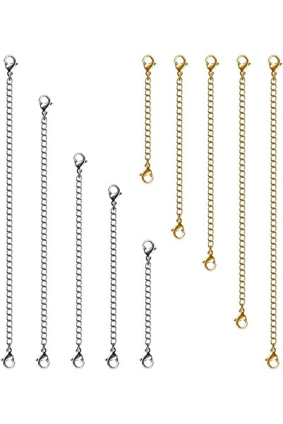 Arabest Necklace Extenders, 10Pcs Stainless Steel Gold Silver Necklace Bracel...