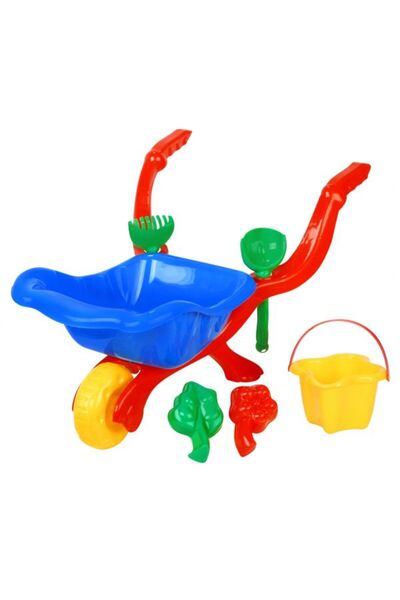 OEM Set joaca pentru nisip, Baczek, 6 piese, roaba si accesorii, multicolor, ...
