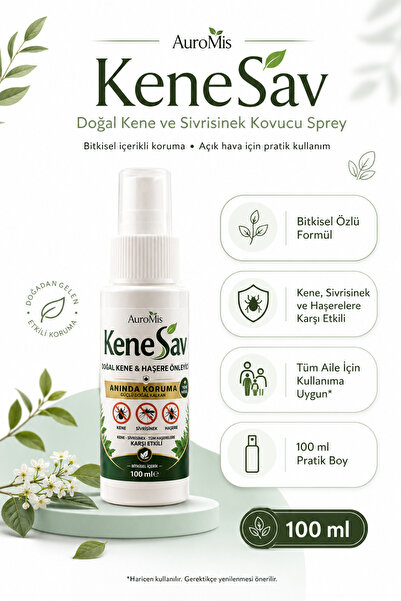 DİVAYS AuroMis KeneSav Doğal Kene ve Sivrisinek Kovucu Sprey 100 ml Bitkisel ...