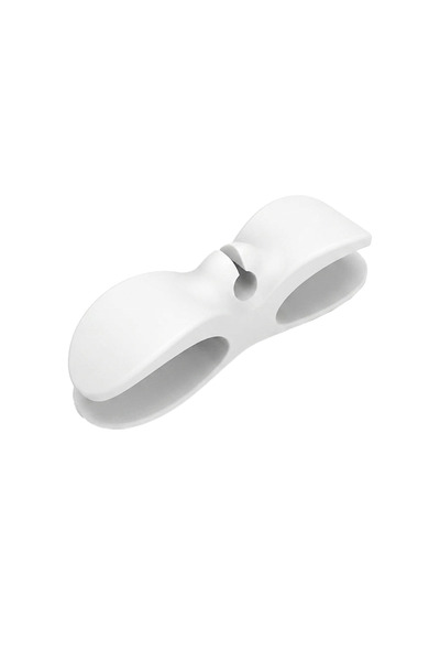 NEXTLY Organizator flexibil de cabluri cu adeziv dublu-adeziv, Alb, 103x28x30 mm