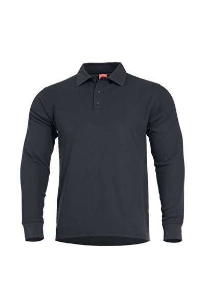 Pentagon Μακρυμάνικο Polo Aniketos Μαύρο XL