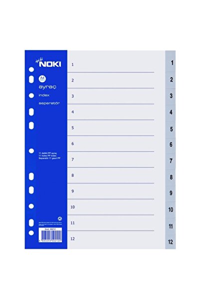 MC Micostore Numeric plastic index 1-12 59212, A4, portrait, grey