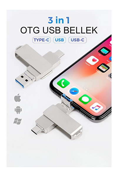 Golden Tech 3 in 1 Otg Flash Memory USB High Speed (Type-C - Usb-C - Lightnin...