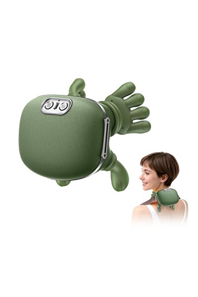 NEXTLY Masajor cervical 3D încălzit cu 3 moduri, încărcare USB, curea reglabi...