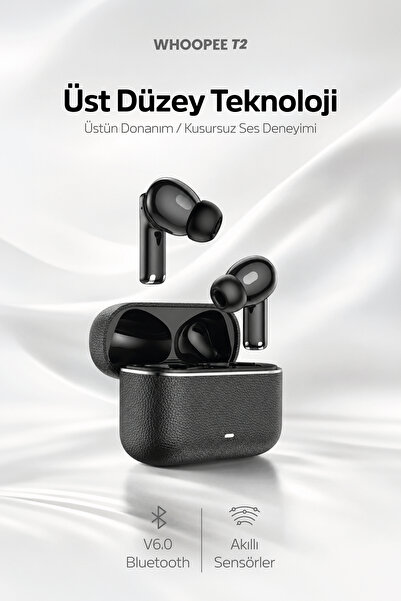 Tedinex Whoopee T2 ANC+ENC Bluetooth 6.0 Kulak İçi Kulaklık 6 Mikrofon Rüzgar Engelleme 40 Saat TWS Siyah