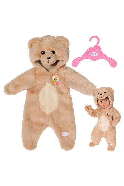 OEM Costum ursulet pentru papusi, Baby Born, Plus, maro, 43cm