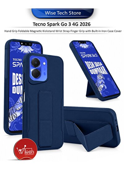 Wtech Tecno Spark Go 3 4G 2026 Hand Grip Foldable Magnetic Kickstand Wrist St...