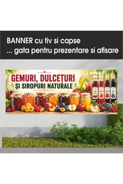 media Banner MEDIA, "Gem, dulceata, sirop" model1, 250 x 100 cm, de exterior