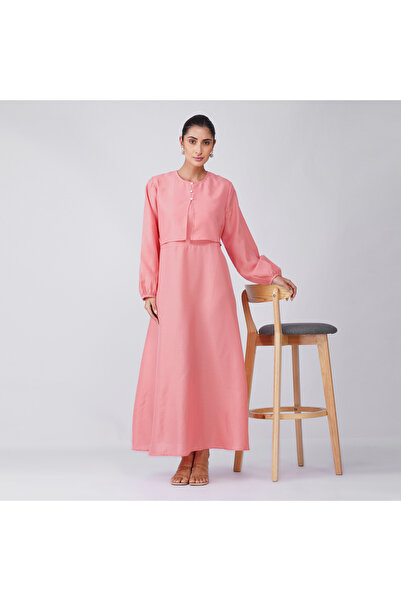 LINELLE Peach Pink Layered Maxi Dress