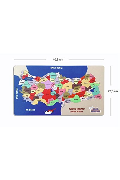 Toyzade Wooden Türkiye Map Puzzle Educational Wooden Set