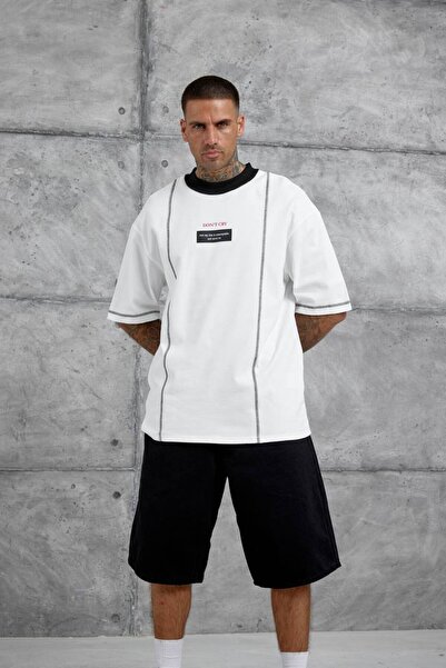 da collection Men's Oversize Crew Neck Cotton T-Shirt