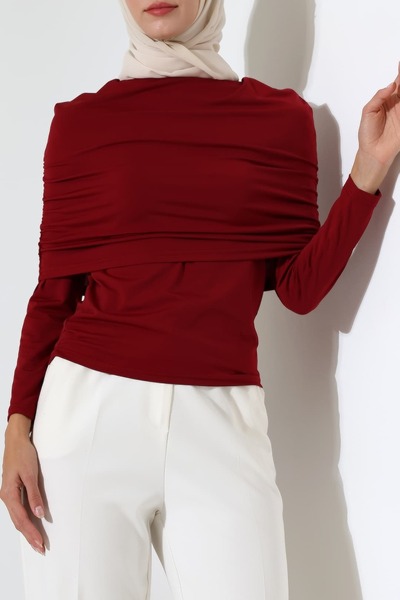 Sabr Women's Sandy Draped Long Sleeve Blouse
