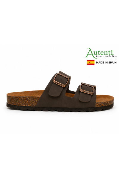 Castle Black Autenti Women's Full Orthopedic Leather Brown Slippers - Genuine...