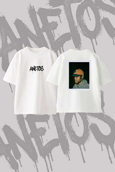 Anetos Travis Scott_23 Μπλουζάκι με στάμπα σε σχέδιο, μεγάλο μέγεθος, με λαιμ...