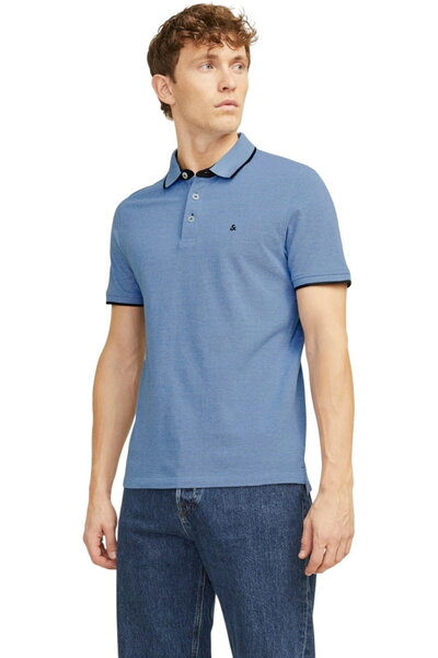 Jack & Jones JACK &JONES Поло тениска Paulos с къс ръкав - 12136668-Ярък коба...