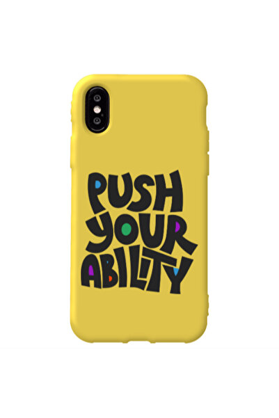 Other Apple iPhone X Push Your Ability Yellow Colored Silicone TPU Θήκη