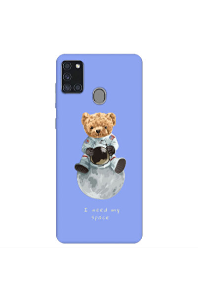 Other Samsung A21S Bear in space Light Purple Colored Silicone TPU Θήκη