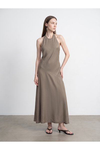 Dilvin 90591 100% Lyocell Halter Neck Dress