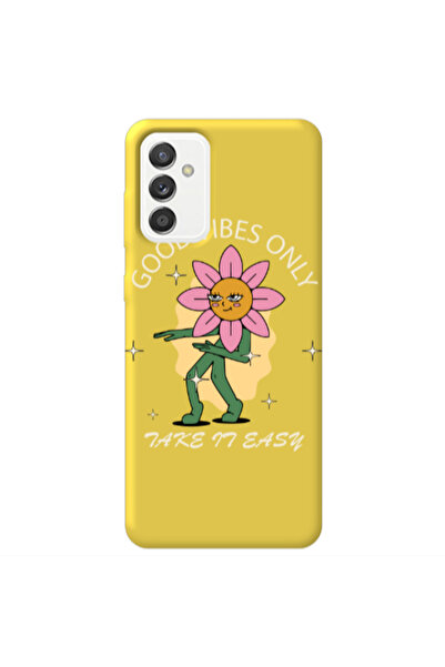 Other Samsung M13 Good Vibes Only Yellow Colored Silicone TPU Θήκη