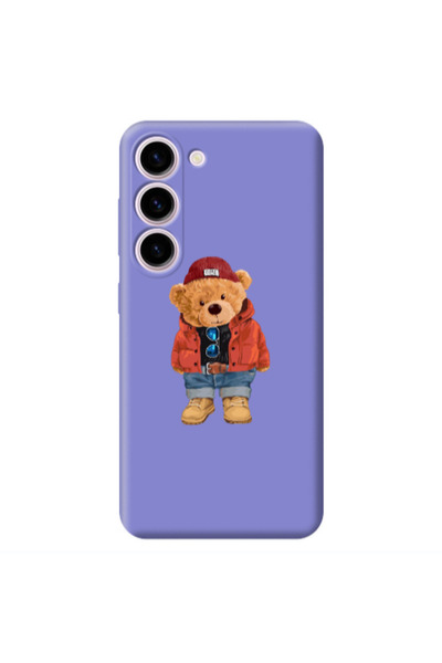 Other Samsung S23 Plus Bear in a hat Purple Colored Silicone TPU Θήκη
