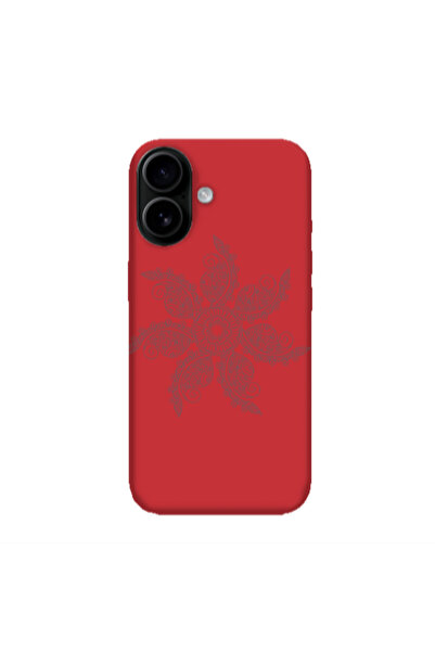 Other Apple Iphone 16 plus Mandala D24 Red Colored Silicone TPU Θήκη