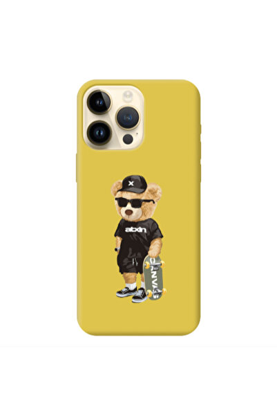 Other Apple iPhone 13 Pro Max Bear with glasses Yellow Colored Silicone TPU Θήκη