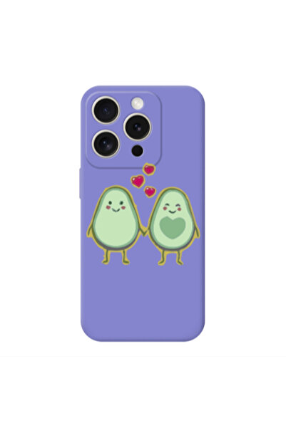 Other Apple iPhone 15 Pro Avocados Purple Colored Silicone TPU Θήκη