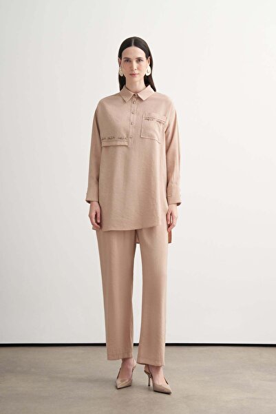 Moodbasic Stone-Embroidered Cupra Suit