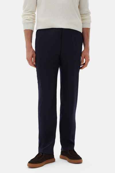 Damat Regular Fit Lacivert Düz Kumaş Pantolon