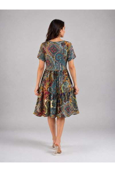 SENTEX V-Neck Ruffled Women's Dress