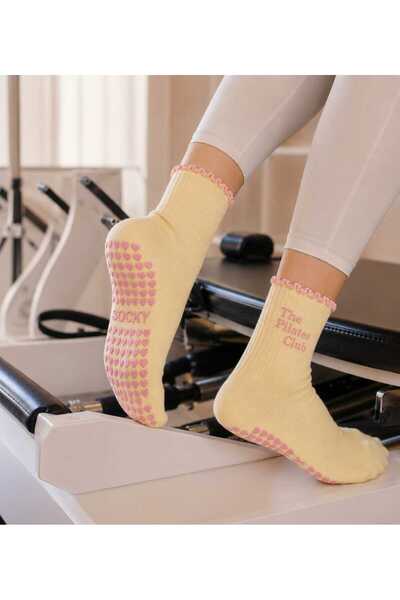 E&N Socks The Pilates Club Pileli Kaydırmazlı Pilates Çorabı