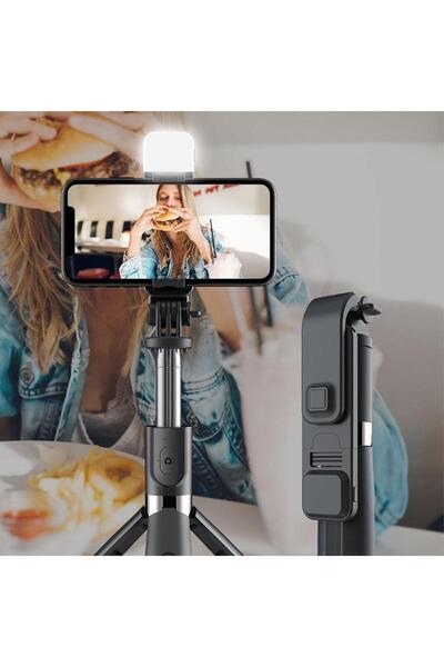 Avex Set 3-în-1: Selfie stick cu lumină LED și trepied, conectivitate Bluetoo...