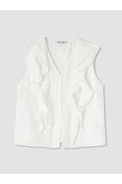 LC Waikiki Trendlucky Modal Blended Ruffle Blouse with Difference